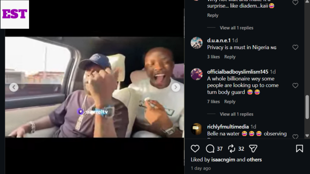 Davido's fans comment on the building
