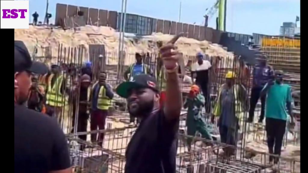 Davido visits his Eko Atlantic Mansion site