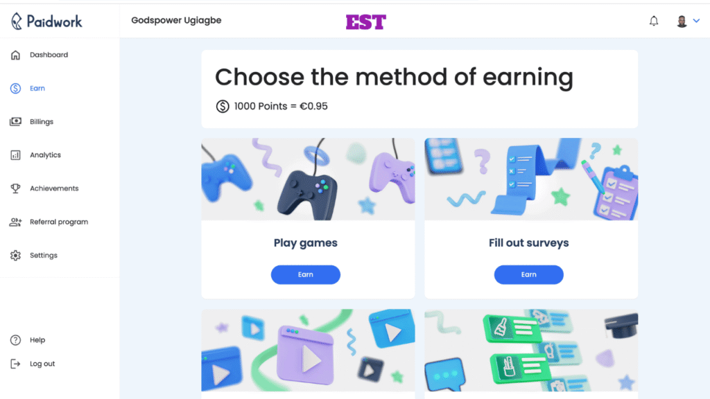 why app earning money online using Paidwork 